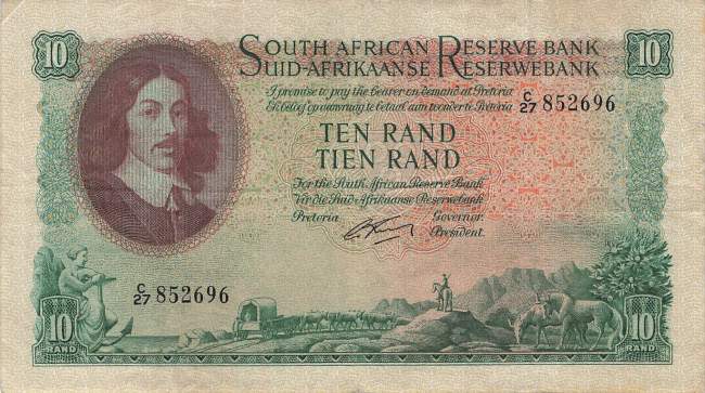 Südafrika p106b 10 Rand 1961